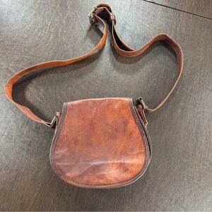 Women's Vintage Brown Leather Lady Crossbody Tote Satchel Sling Bag